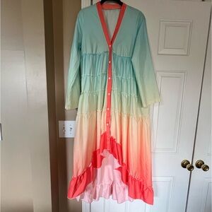 Colorful high low dress